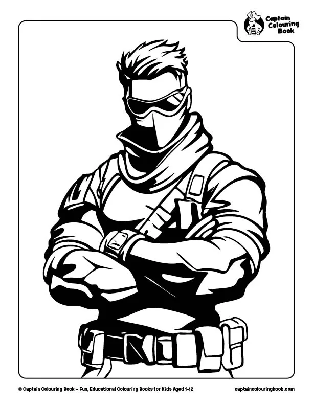 Free Fortnite Video Game Colouring Page Download by Captain Colouring Book