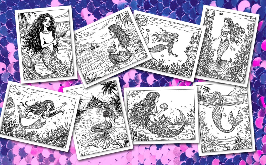 Single Mermaid Colouring In Mermaid Colouring Book for Kids - Captain Colouring Book
