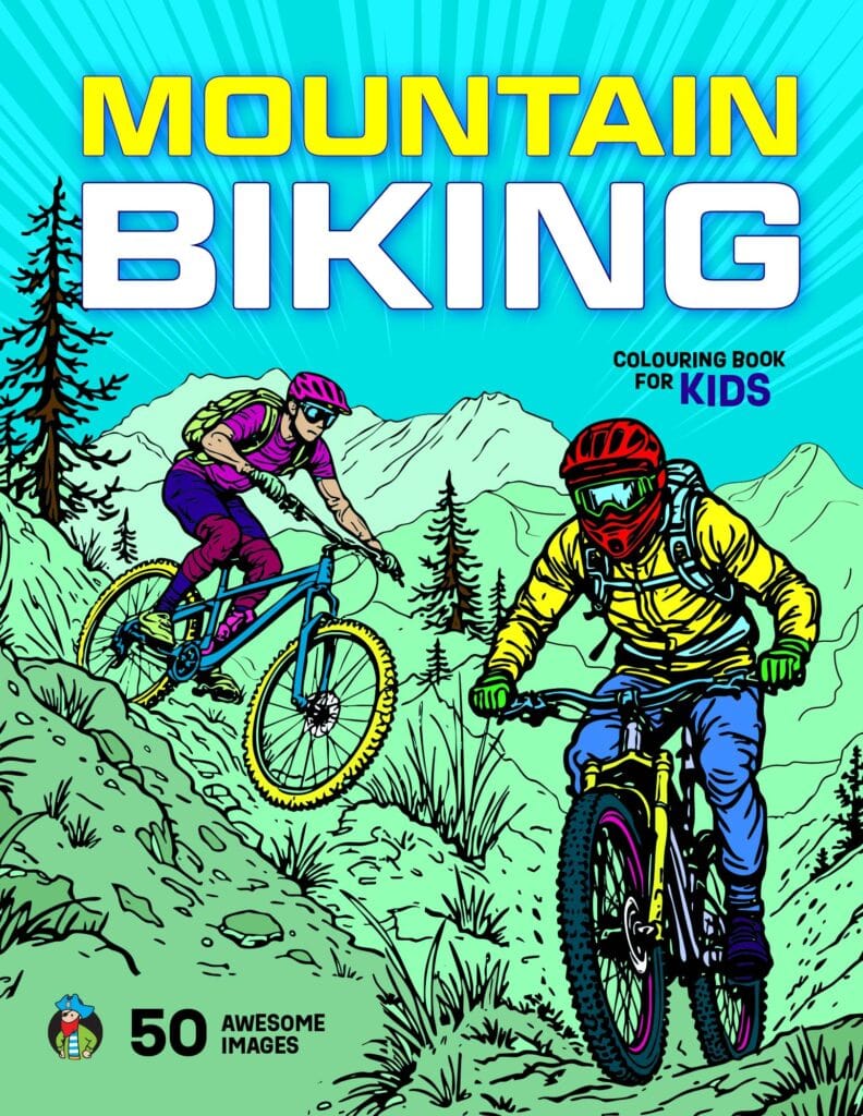 mountain bike colouring book for kids by captain colouring book