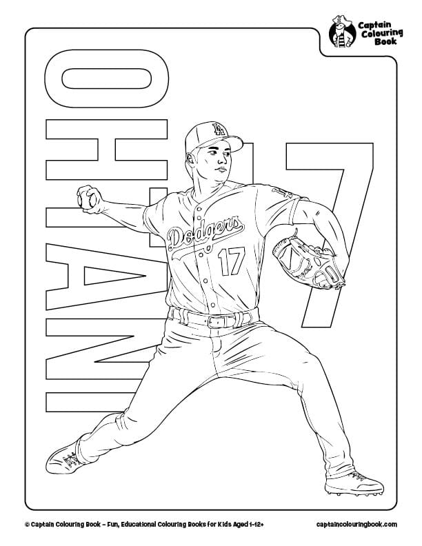 Free Shohei Ohtani Baseball Coloring Page PDF Download