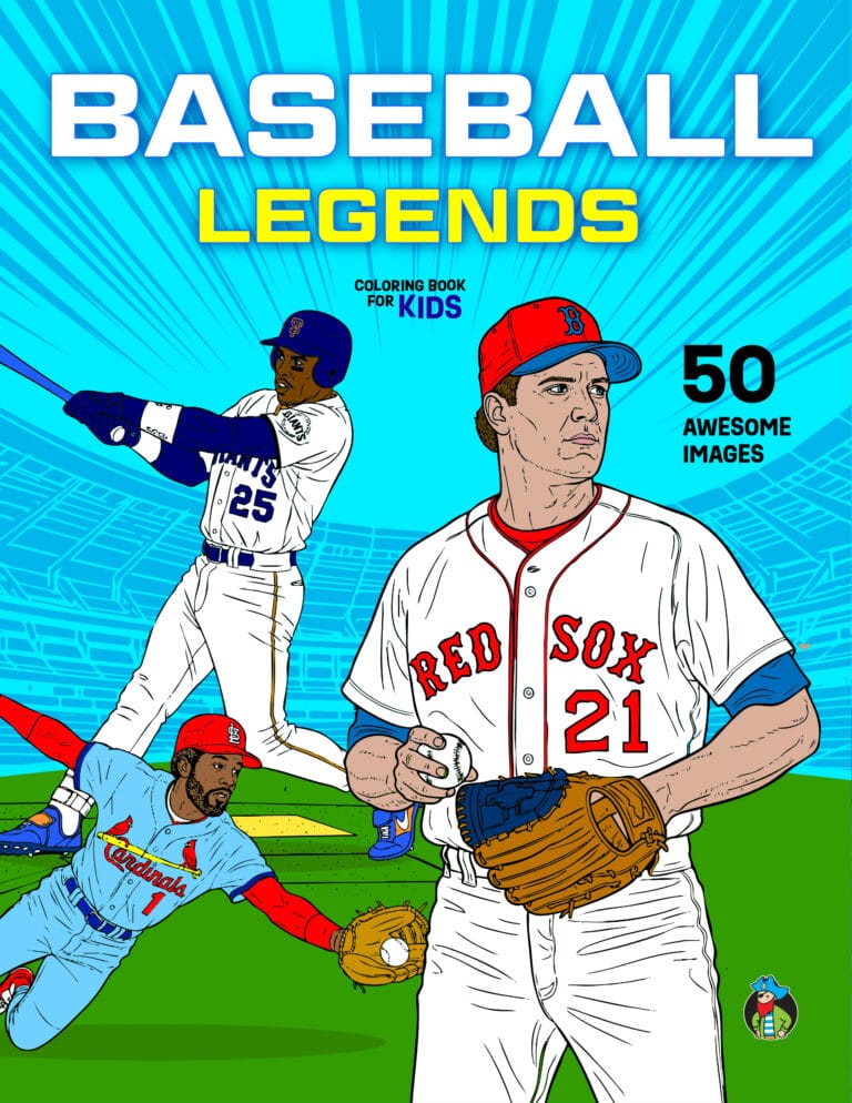 baseball legends coloring book for kids by Captain Colouring Book