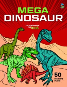 mega dinosaur colouring book for kids aged 5-12 by captain colouring book
